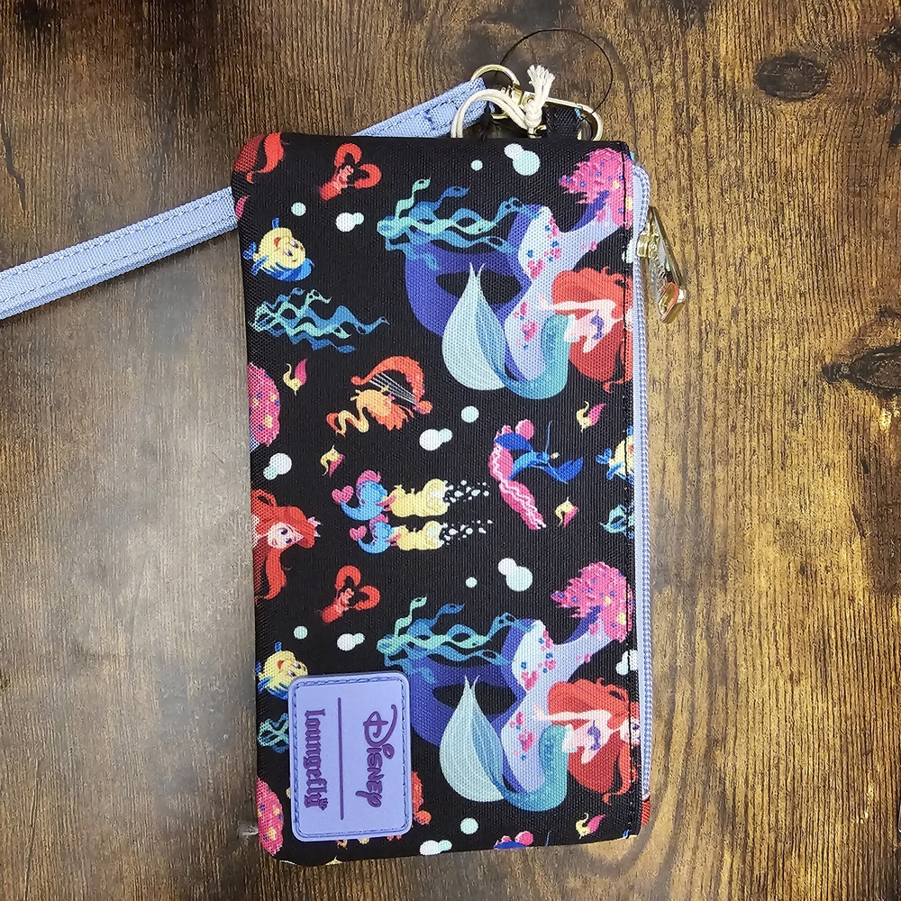 Loungefly Black and Purple Mermaid Phone Wristlet